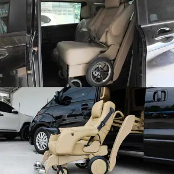 "Convertible car seat wheelchair for vans with mobility accessibility features."